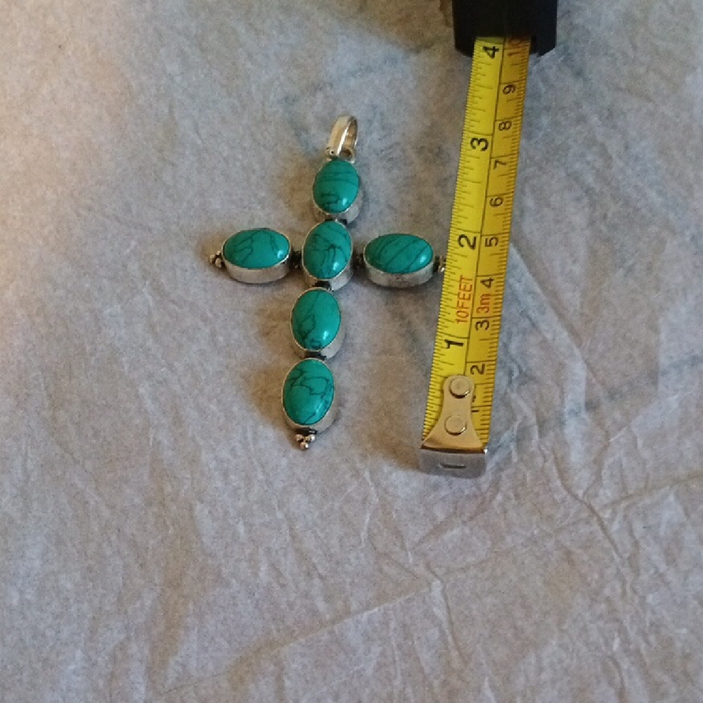 Turquoise Color Cross Pendant